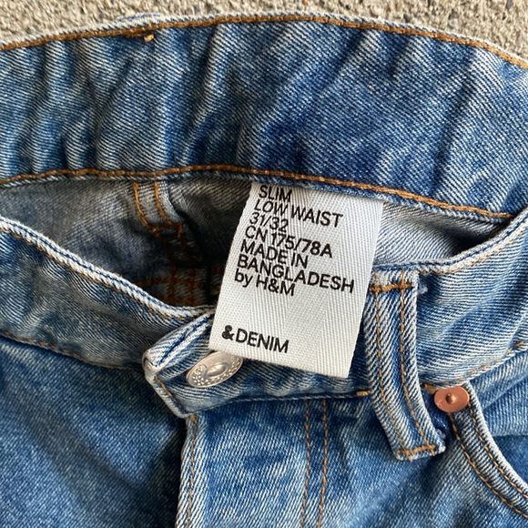 H&M Jeans 31/32 Slim Low Waist Light wash - Picture 4 of 7